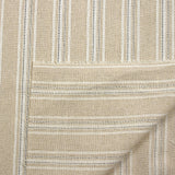 Polyester et lin à rayures lurex argent Margot fond naturel