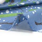 Viscose imprimée légère bois mystique fond bleu