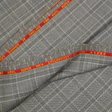 Tissu tailleur 100% laine prince-de-galles taupe et écru