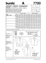 Patron n° 7700 : Veste et Pantalon