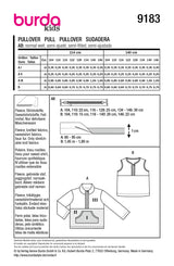 Patron Burda kids n°9183 : Pull