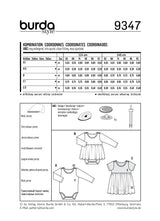 Patron Burda n°9347: Robe avec body bébé