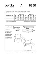 Patron Burda n°9350: Blouse enfant