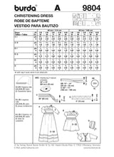 Patron n°9804 : Robe de baptême
