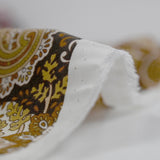 Voile de viscose imprimé cachemire automnale jaune fond marron