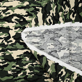 Popeline de coton imprimée camouflage vert