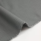 Coton tissé teint carreaux noirs fond gris anthracite