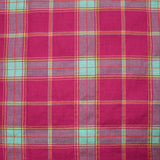 Coton tissé-teint carreaux lurex doré fond rose