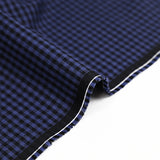 Coton tissé teint à carreaux noir et bleu marine