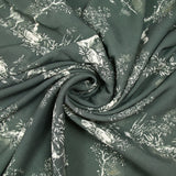 Crêpe viscose imprimé cerf en pleine nature fond gris
