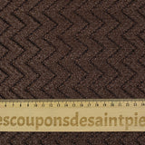 Dentelle polyester chevron marron fond marron