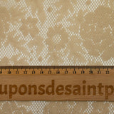 Guipure fine motif champêtre fond sable