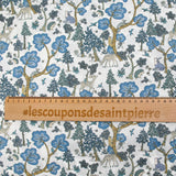 Coton liberty ® Doe a Deer bleu fond blanc au mètre