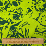 Twill de viscose imprimé illusion florale vert anis et forêt