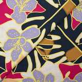 Lin viscose imprimé jardin tropical marine fond naturel