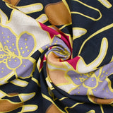 Lin viscose imprimé jardin tropical marine fond naturel