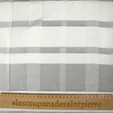 Mousseline 100% soie à carreaux gris et écru