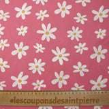 Cotton printed with Alisson flowers pink background