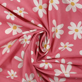 Cotton printed with Alisson flowers pink background