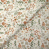 Coton imprimé les fleurs d'Ilona fond blanc cassé