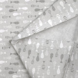 Cotton April Fools print light gray background