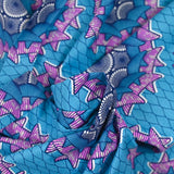 Coton imprimé ethnique Venlo fond bleu