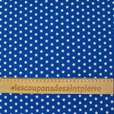 Coton imprimé étoile 1cm bleu électrique
