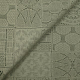 Punto cuadrado de encaje efecto crochet de polialgodón en macramé salvia