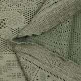 Punto cuadrado de encaje efecto crochet de polialgodón en macramé salvia