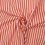 Coton imprimé rayure 5 mm orange et blanc