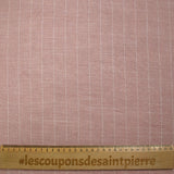 Polyviscose et lin rayé Maud fond rose poudré