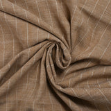 Polyviscose et lin rayé Maud fond marron biscuit