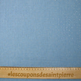 Chambray de coton orné de strass fond bleu ciel