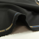 Tissu tailleur laine Super 160's chevrons fond noir