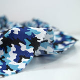 Coton imprimé camouflage bleu