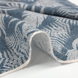Viscose crepe with pointillism foliage print in denim blue