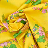 Coton liberty ® Tropical Sprig fond jaune au mètre