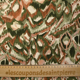Polyester tissé imprimé ikat de brume kaki