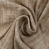 Chambray rayure Lurex Manon fond marron biscuit