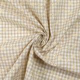 Cotton Vichy Seersucker Fondo de Grège bordado