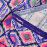 Viscose imprimée losange vert fond violet