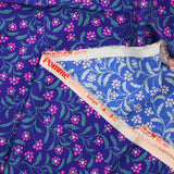 Viscose imprimée tiges fond violet