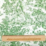 Coton imprimé toile de jouy vert