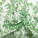 Coton imprimé toile de jouy vert