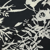 Cotton woven appearance Linen printed floral shadow dark blue background