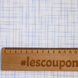 Popeline polycoton tissée-teinte à carreaux Charles bleu fond blanc