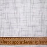 Popeline polycoton tissée-teinte à carreaux Charles gris fond blanc