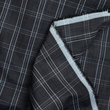 Popeline polycoton tissée-teinte à grands carreaux fond noir