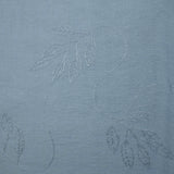 Crêpe viscose Lily brodé feuillage bleu barbeau