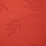 Crêpe viscose Lily brodé feuillage rouge